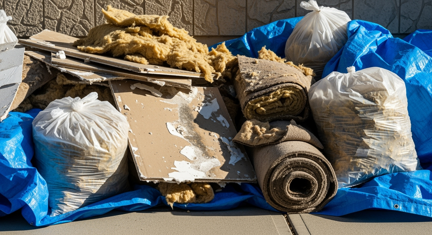 Debris from water damage restoration process