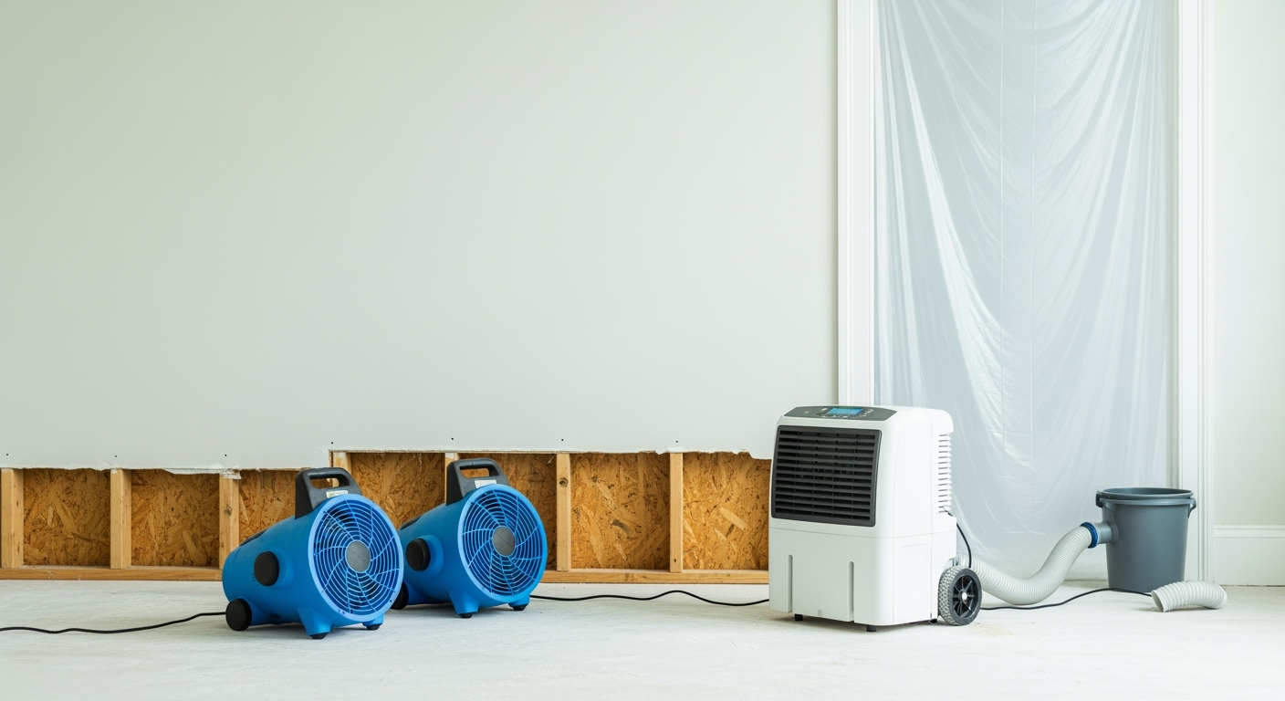 Equipment for drying water-damaged room