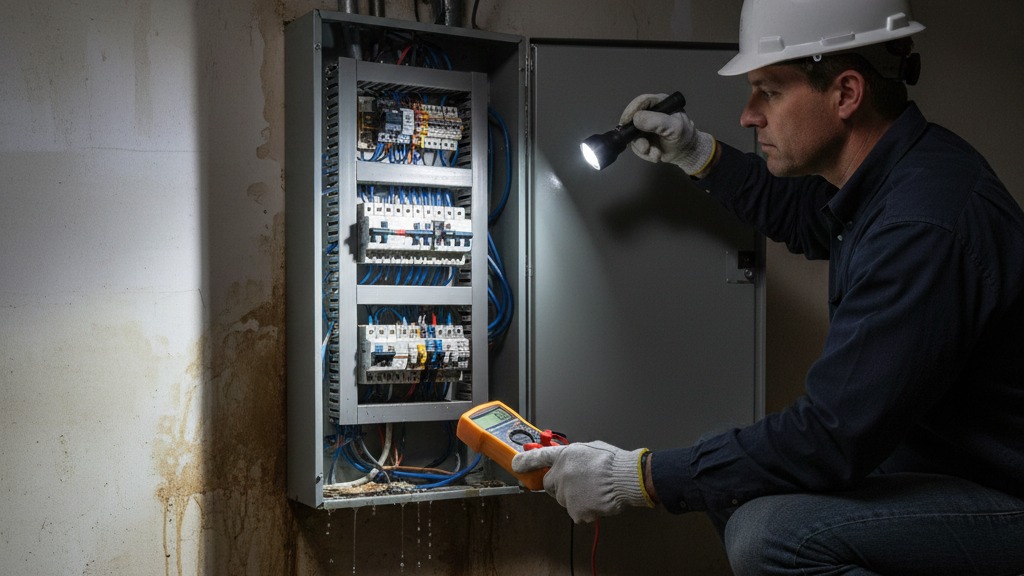 Water damage electrical inspection for flooded home safety