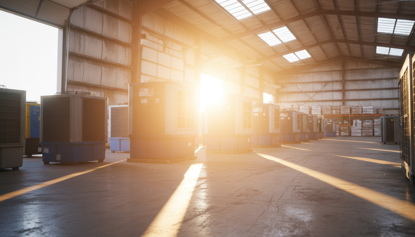 Various temporary cooling equipment options including spot coolers and portable AC units