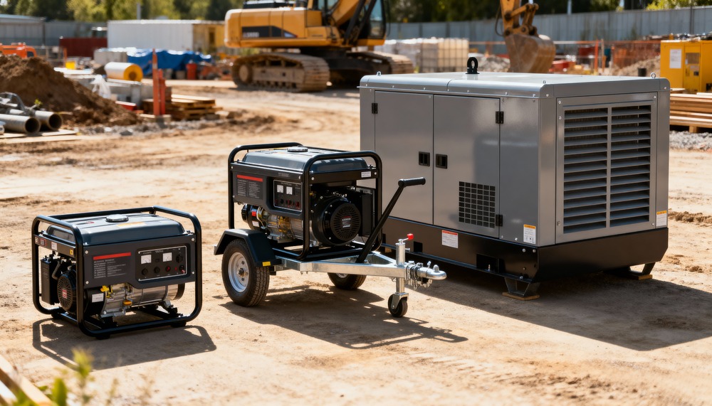 Comparison of portable, towable, and industrial backup generators for disaster power solutions