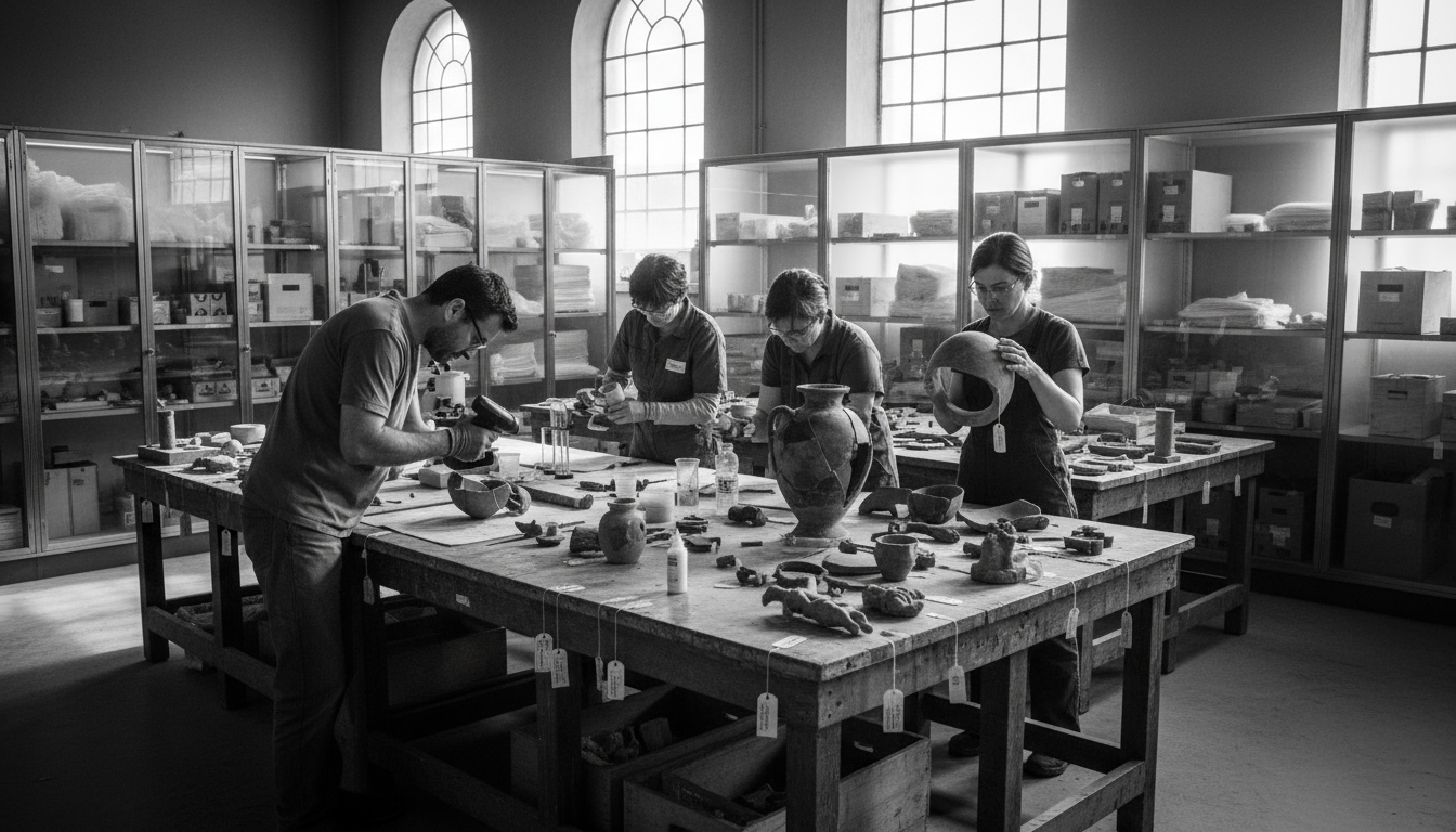 Professional contents restoration facility with climate-controlled storage for damaged belongings