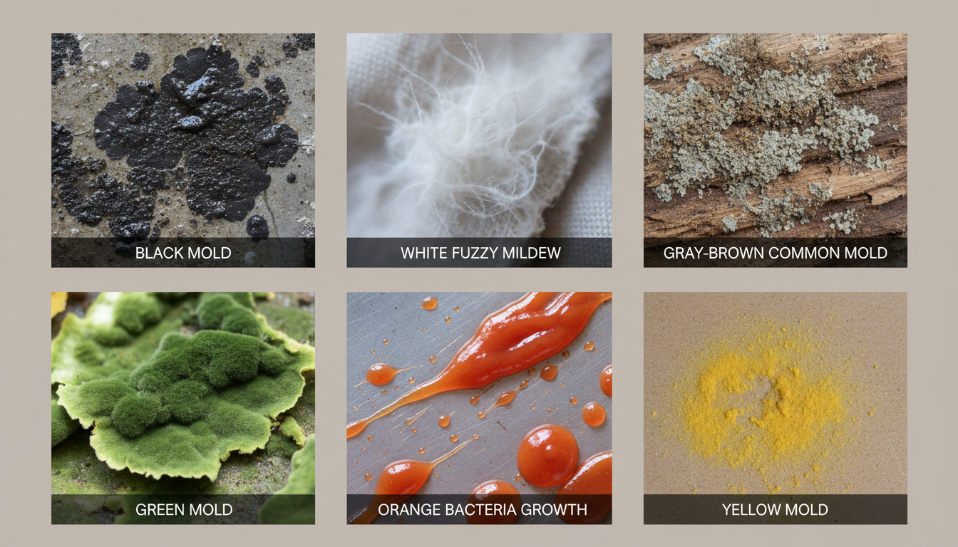 Various types of mold and mildew