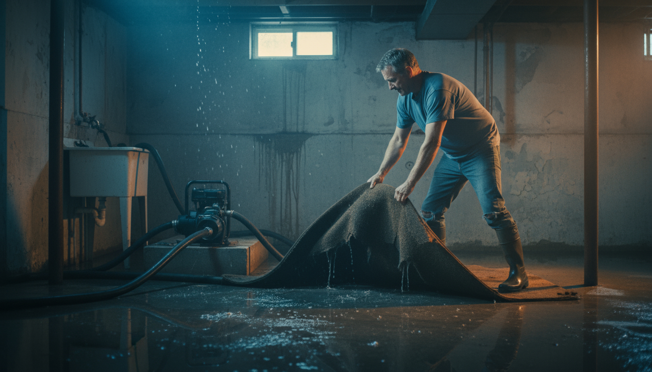 Removing saturated materials to prevent mold after water damage