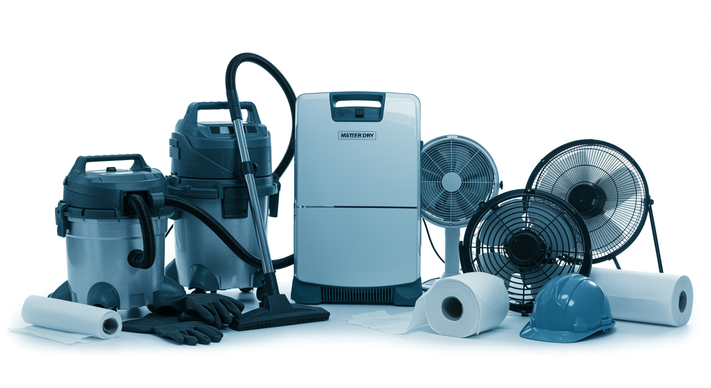 Essential tools and materials needed for DIY water damage cleanup