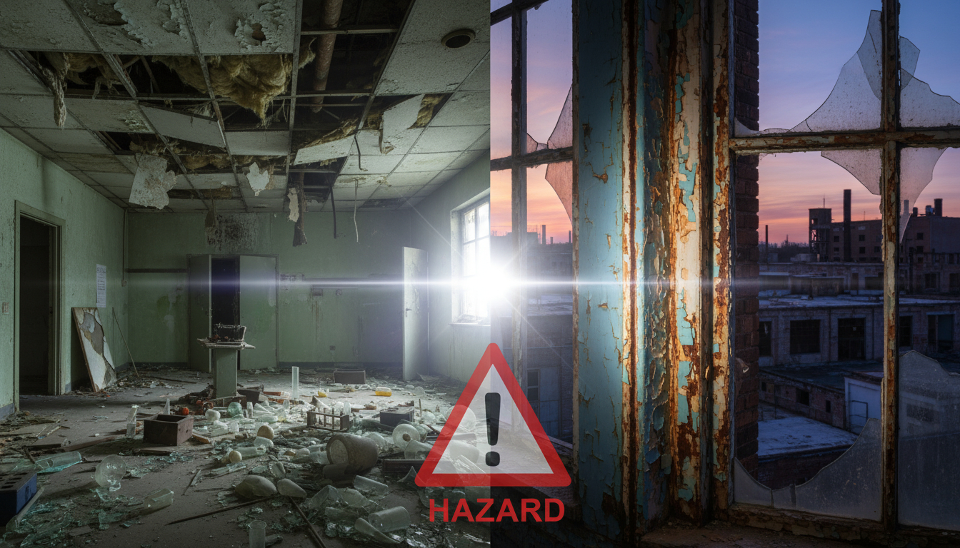 Deteriorating asbestos materials and lead paint requiring professional removal services