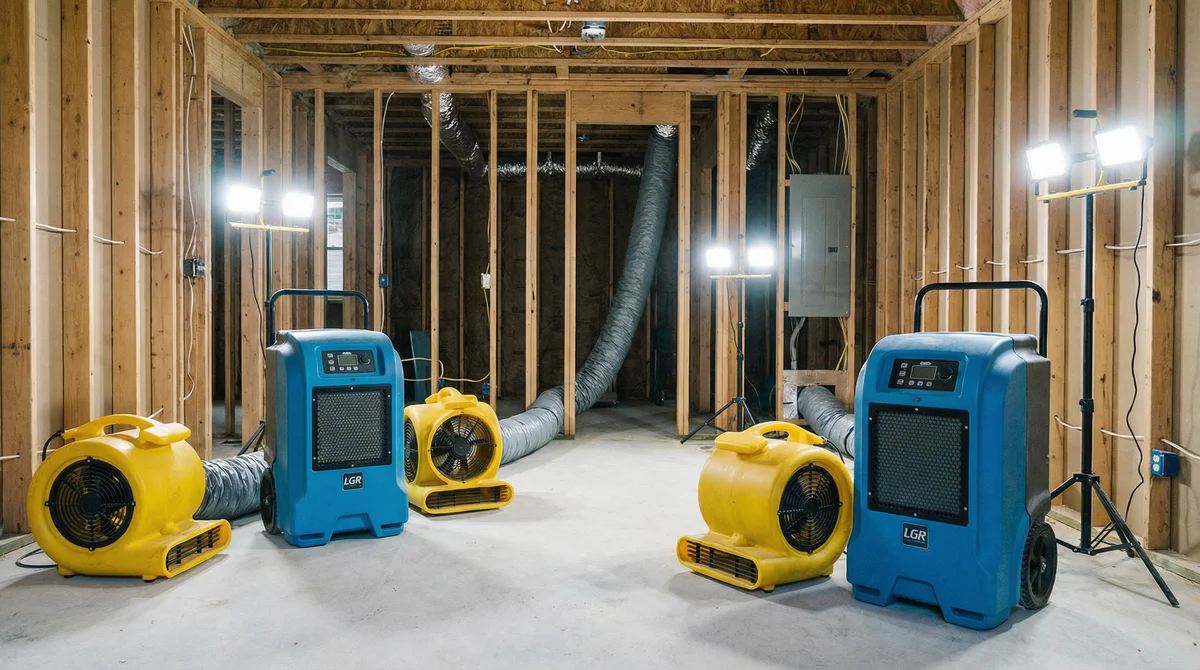 Professional drying equipment used during mold removal in Toms River NJ remediation process