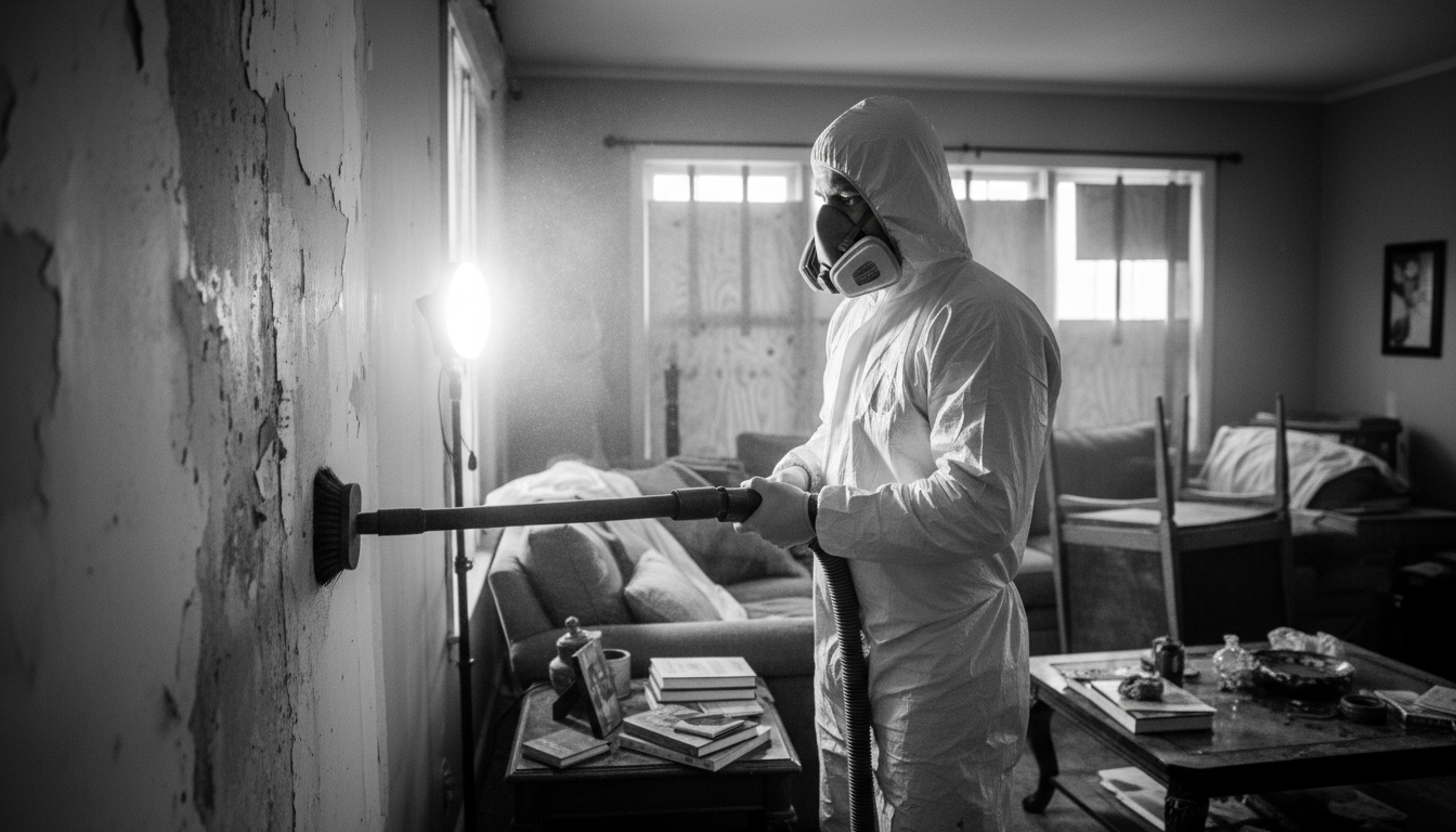 Professional soot removal using specialized HEPA filtration equipment during post-fire cleanup