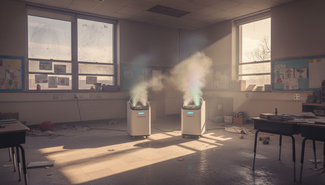 Advanced hydroxyl generators and air scrubbers removing smoke odor and particles during restoration