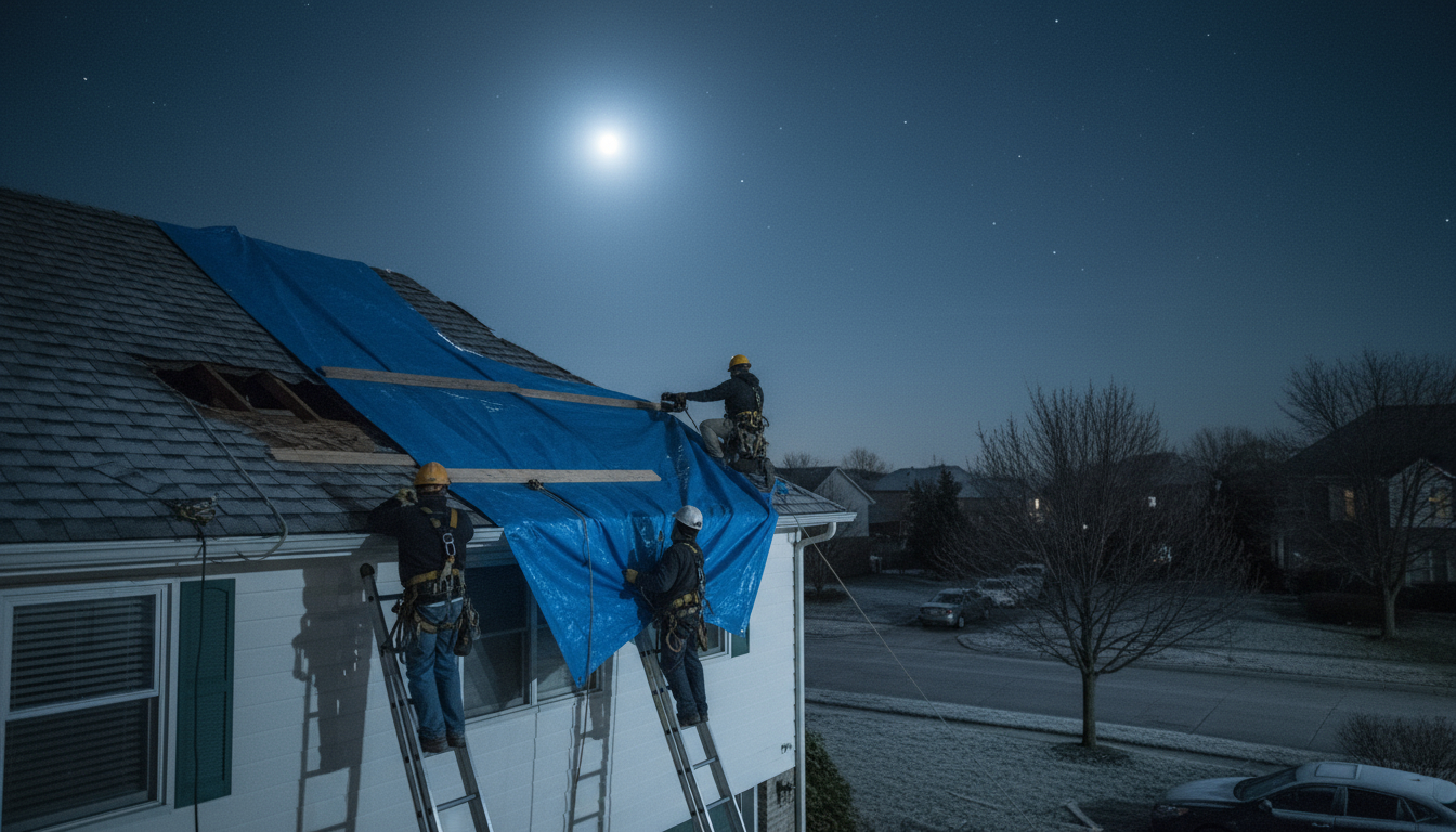 Emergency roof tarping and storm damage protection services
