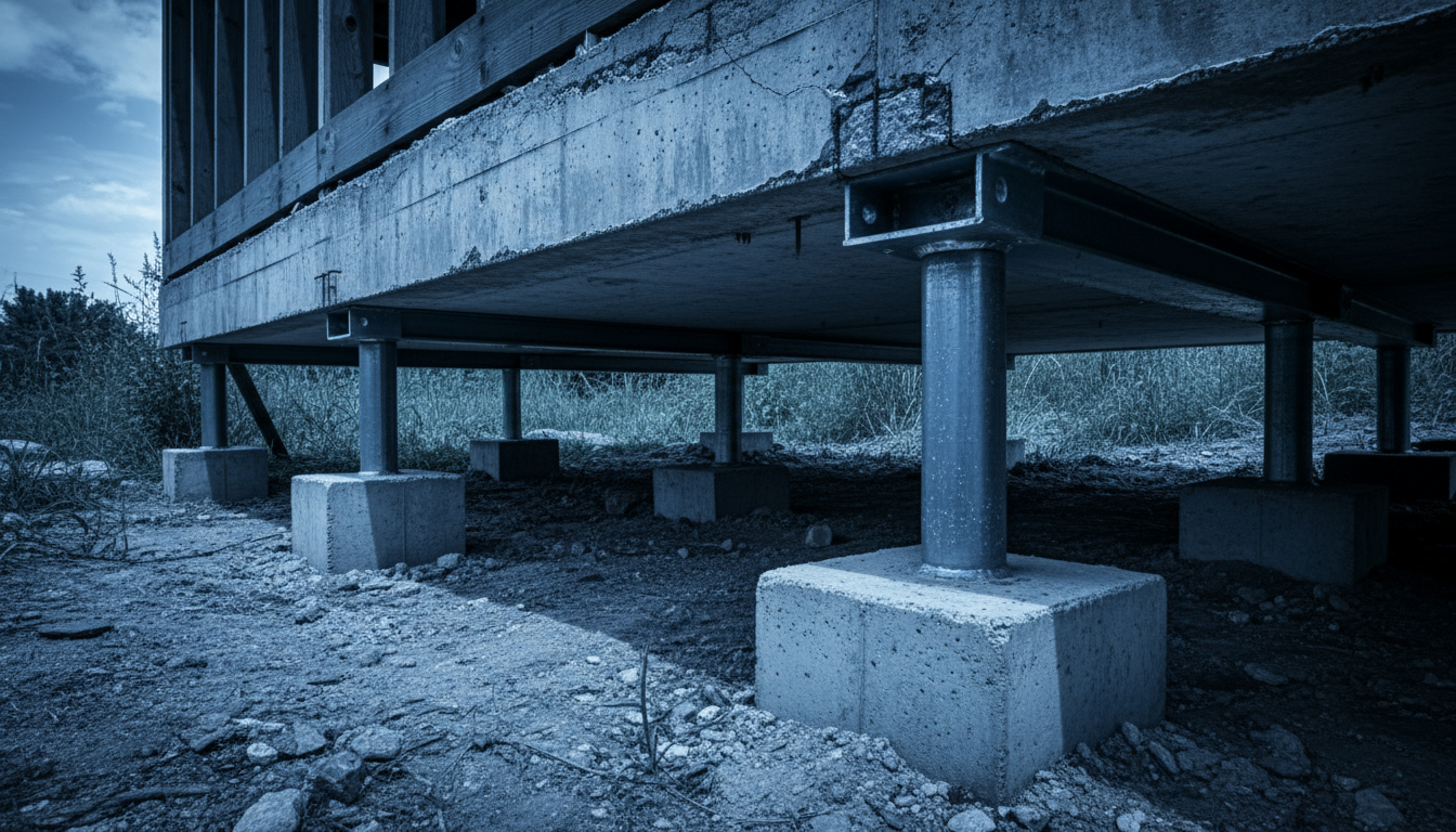 Steel pier system providing permanent foundation support for structural damage repair