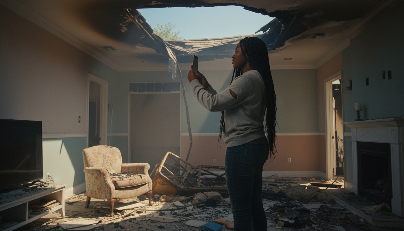Documenting fire damage for insurance claim after house fire